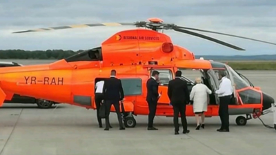 Viorica Dăncilă, cu elicopterul în turneu electoral în Moldova, august 2019